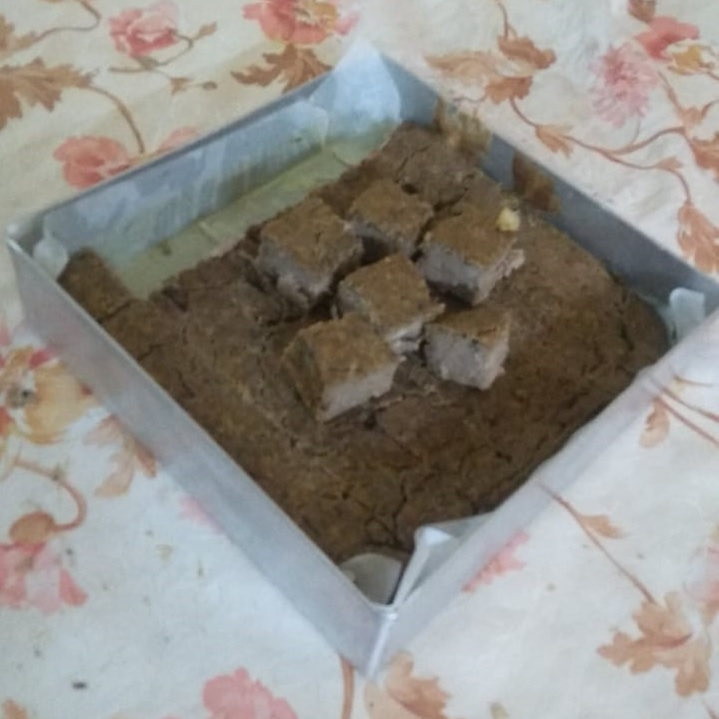 Slice Liver Cake into Cubes